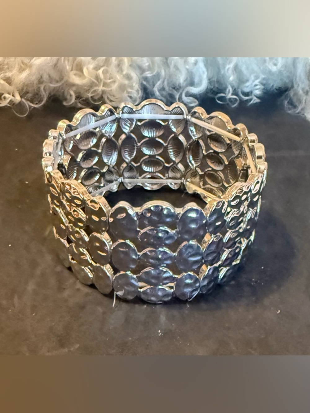 Silver Disc Stretch Bracelet - Women's Jewelry